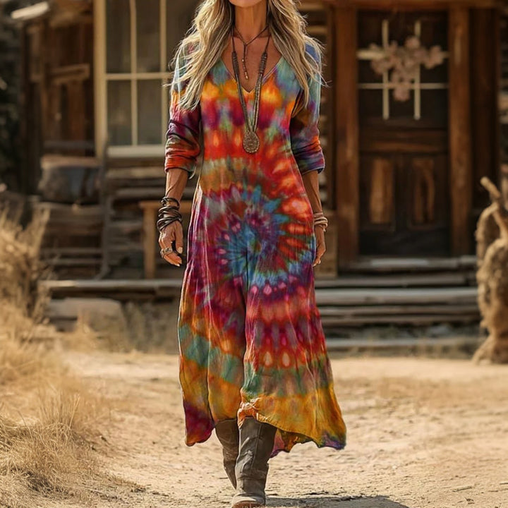 Evelyn | Robe décontractée à manches longues inspirée vintage