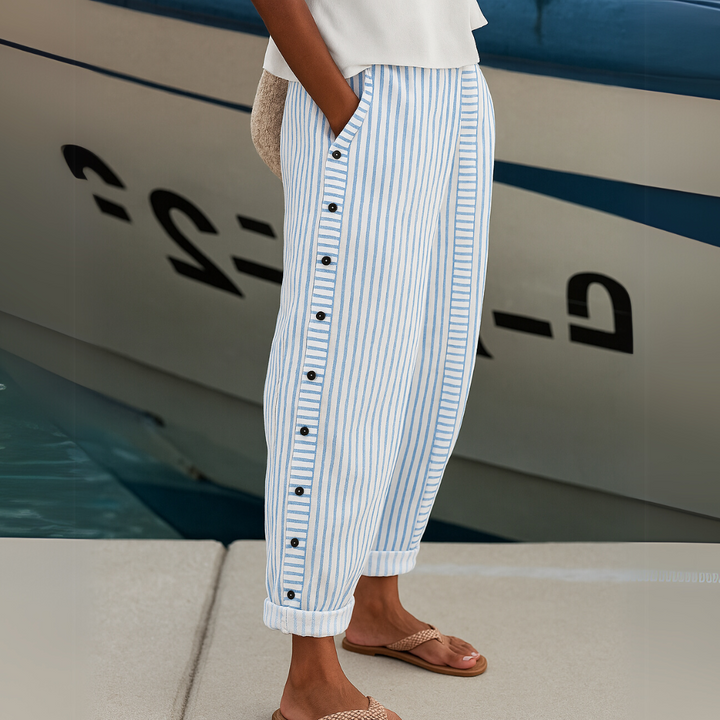 Sia | Pantalon décontracté rayé confortable
