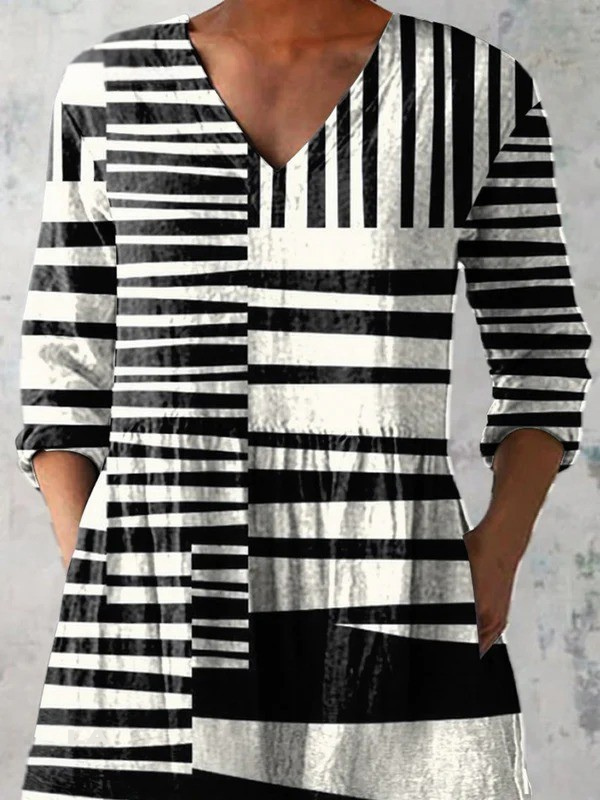 Capri | Chemise Col V Longue Vintage