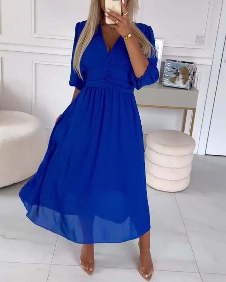 Dianne™ | Robe Taille Unie à Col en V