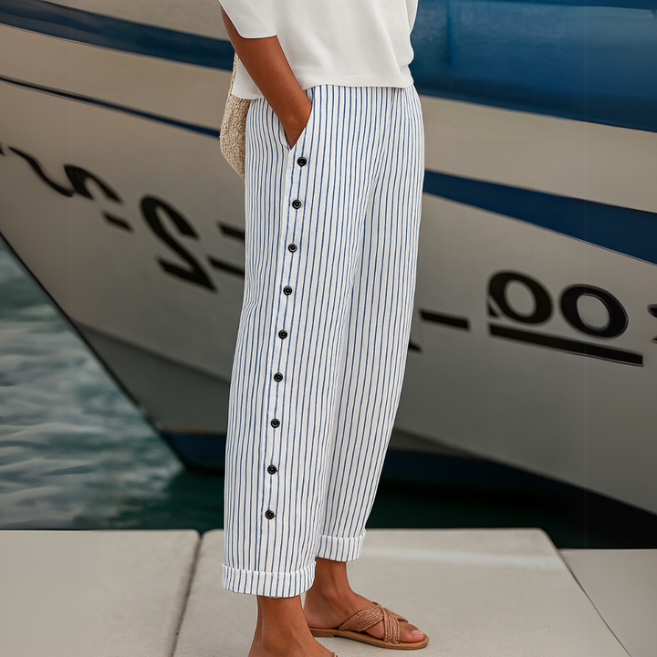 Sia | Pantalon décontracté rayé confortable