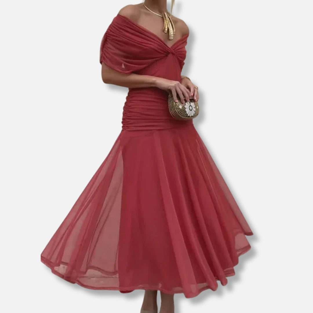 Evelyn – Robe Élégante Avec Décolleté en V