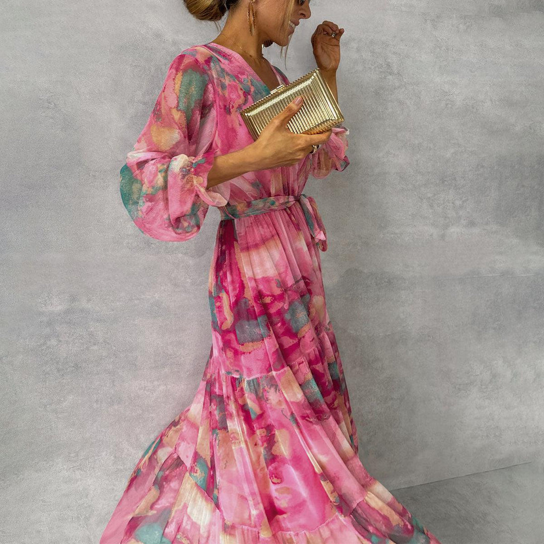 Robe Portefeuille avec Imprimé Floral