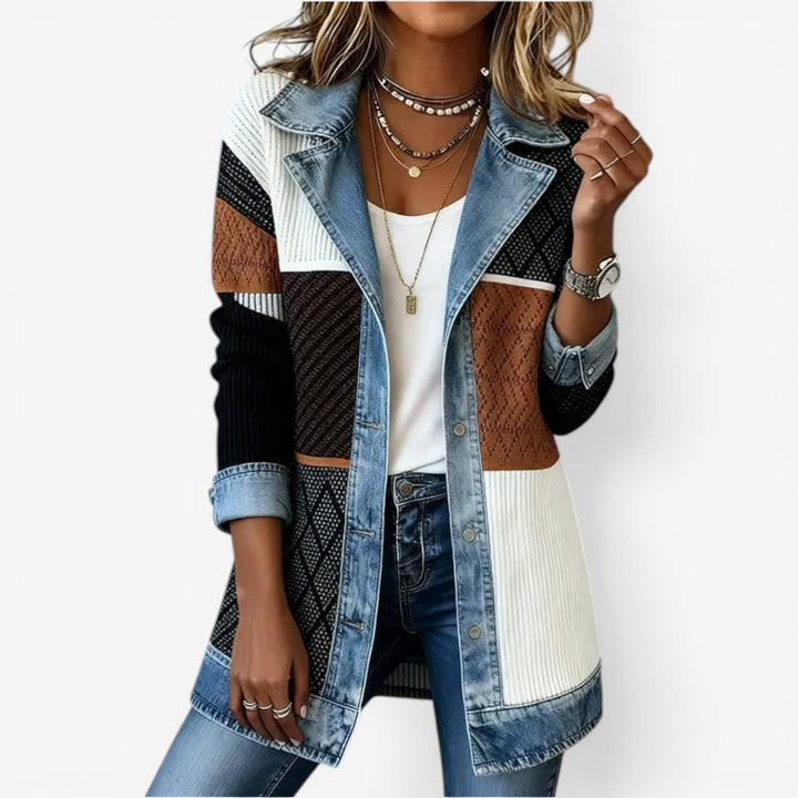 Tirexa | Veste en denim mélangé, effet superposé moderne