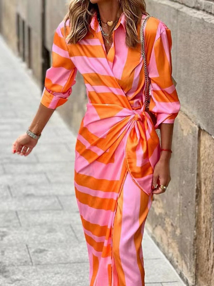 Elvina - Robe Châle Imprimée