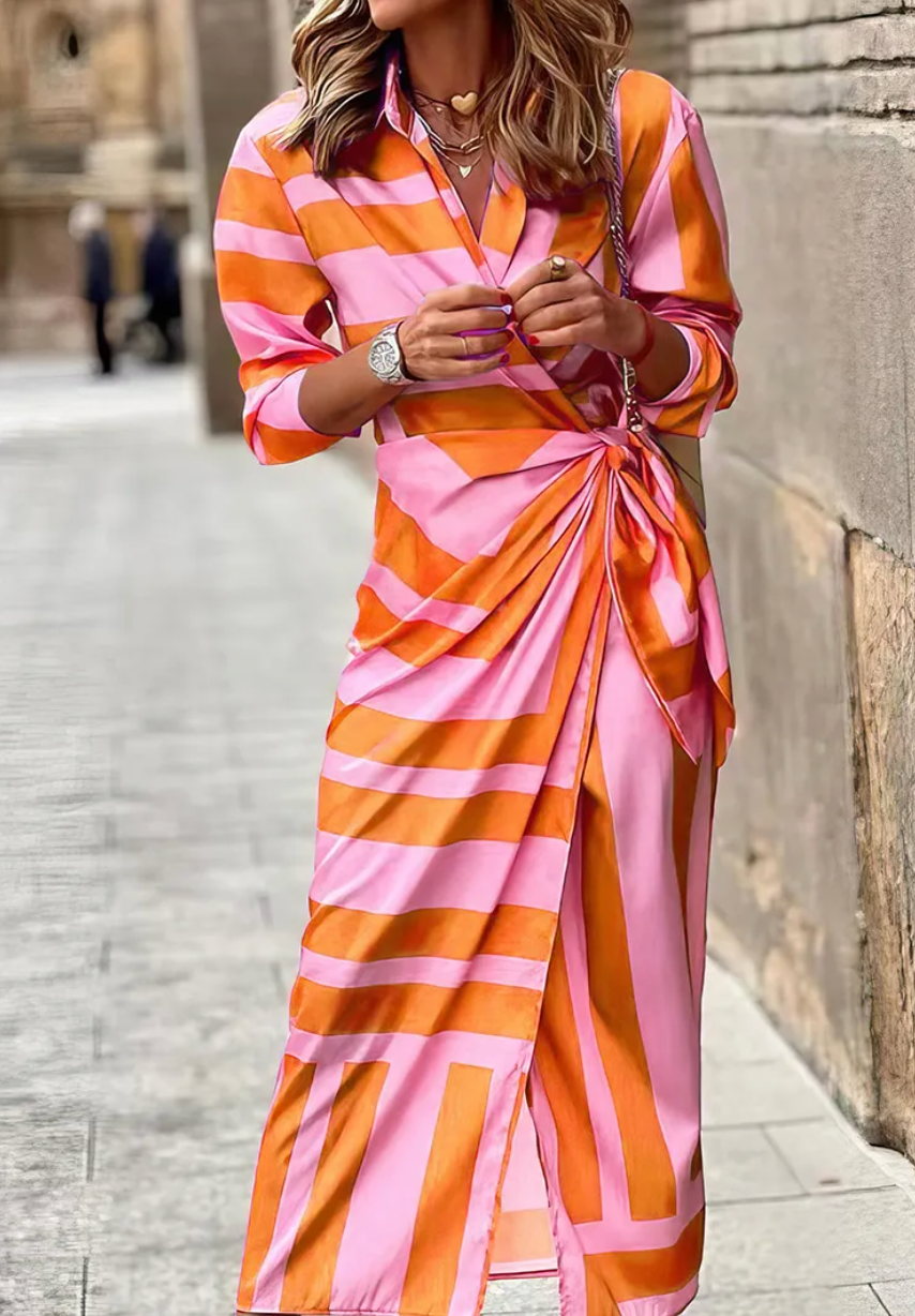 Elvina - Robe Châle Imprimée