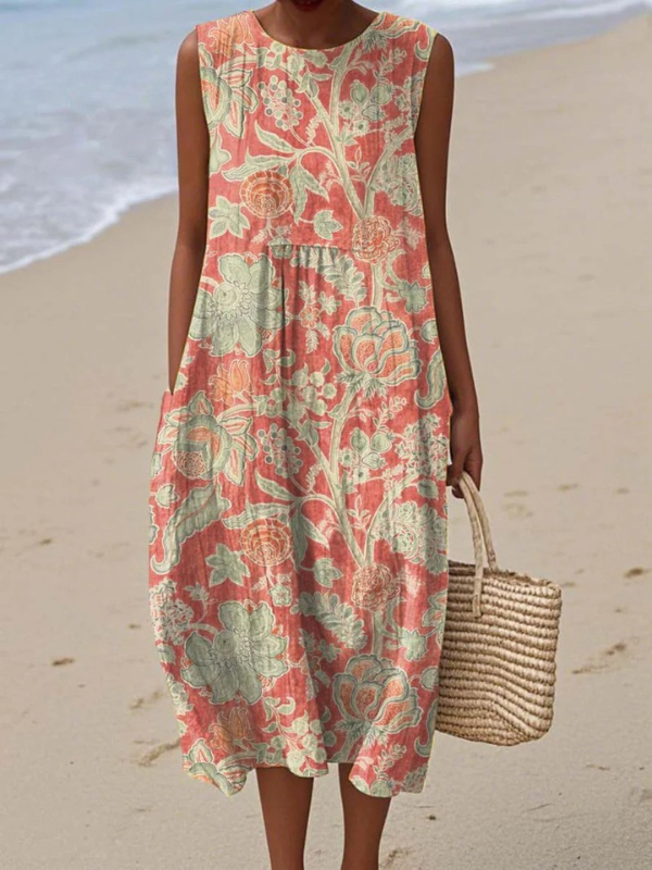 Beth | Robe midi élégante et fluide à fleurs