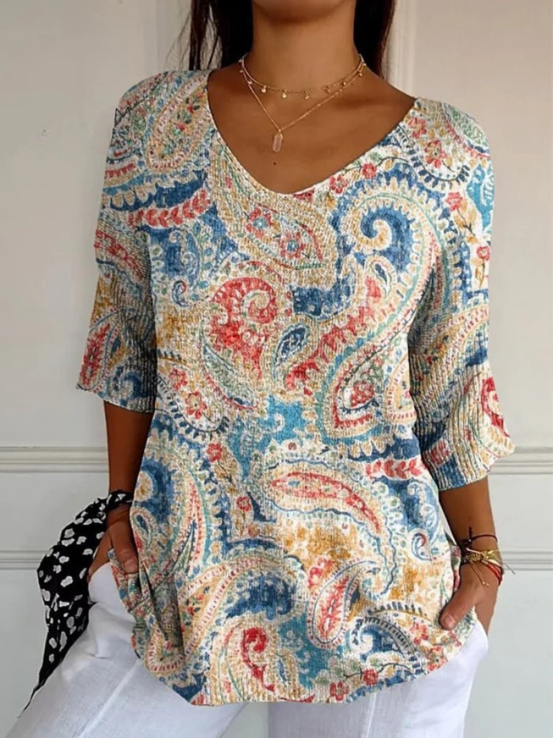 Pull vintage en tricot floral ethnique pour femmes
