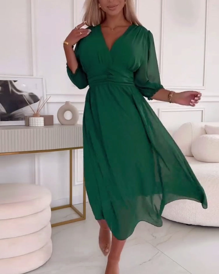 Dianne™ | Robe Taille Unie à Col en V