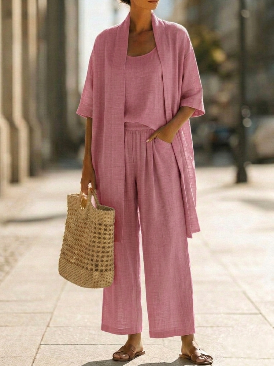 Isabella™ | Ensemble trois pièces en lin-coton sans effort
