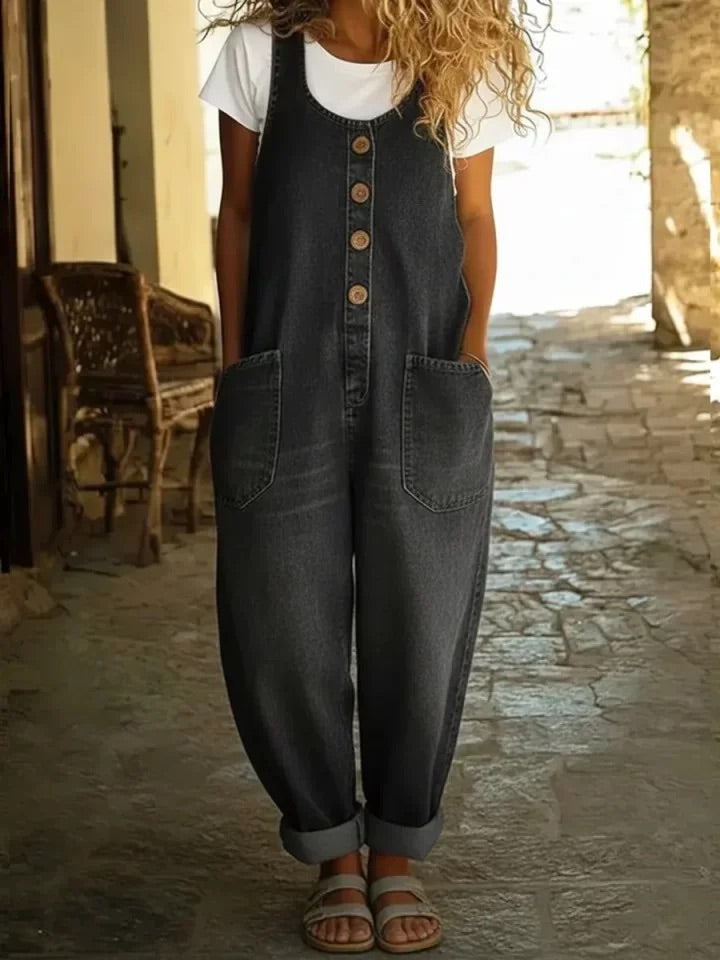 Lenna – Salopette en denim de coton vintage